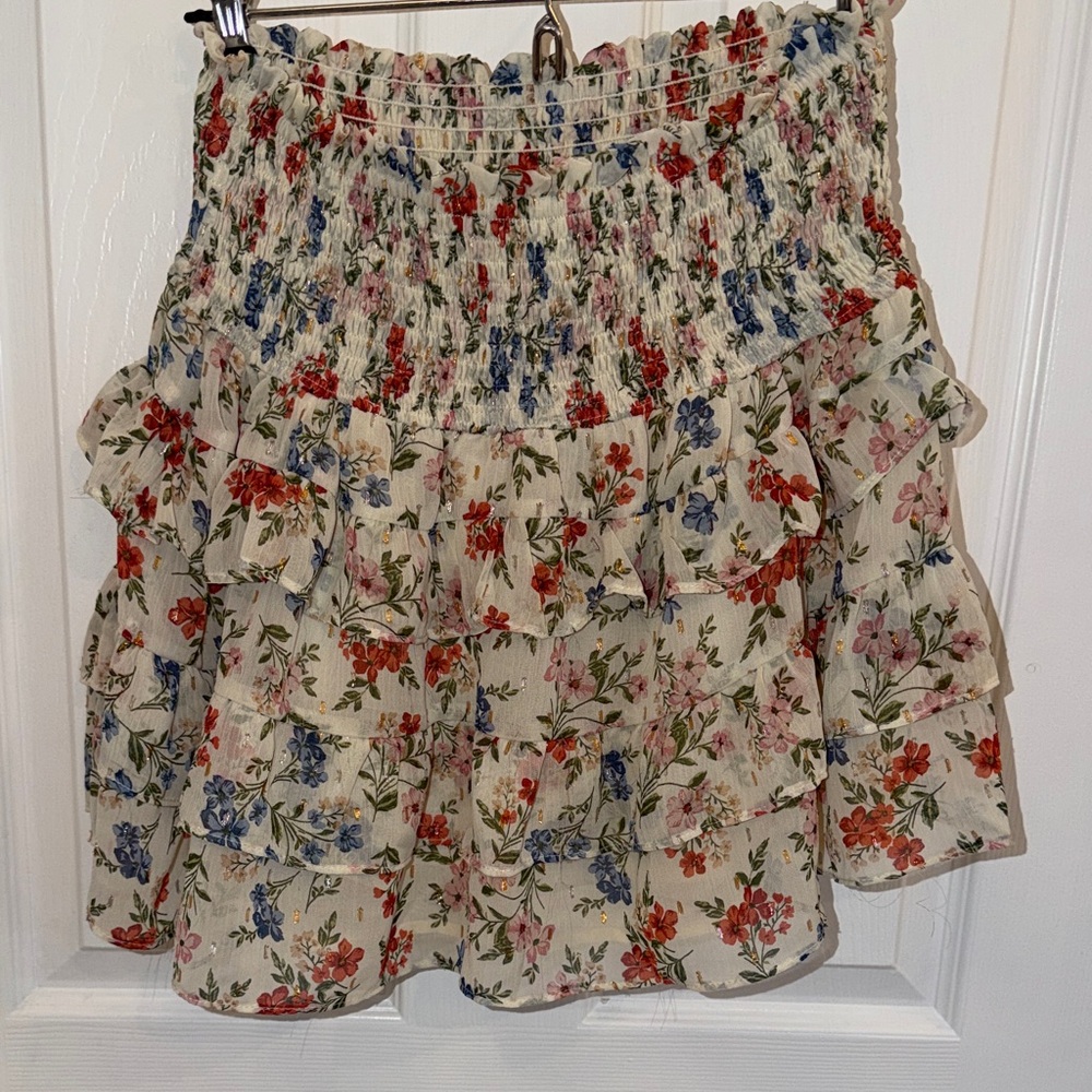 VICI Floral Ruffle Skirt